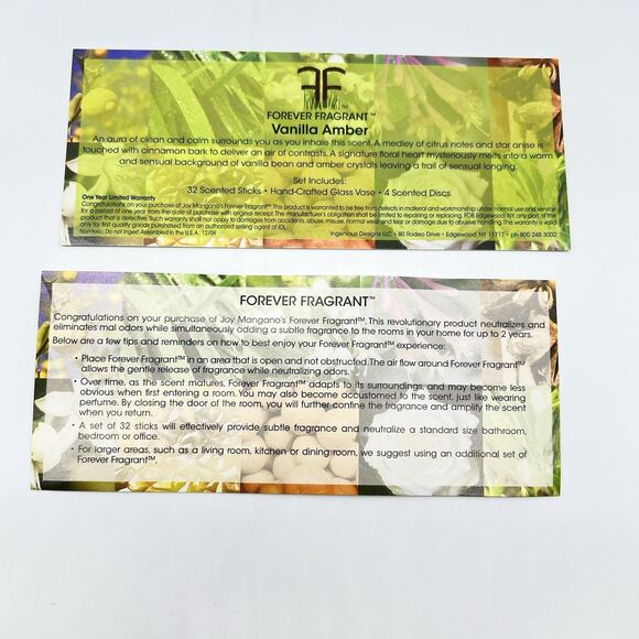 Joy Mangano Forever Fragrant Golden Glass/Scented Stick/Disk to Eliminate Odors - Picture 4 of 6